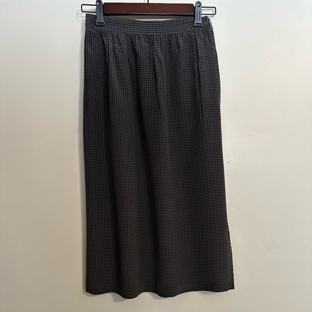 Vintage Carole Little St-Tropez W Silk Black/Gray Houndstooth 2-Piece Dress Sz 6 - Picture 12 of 16